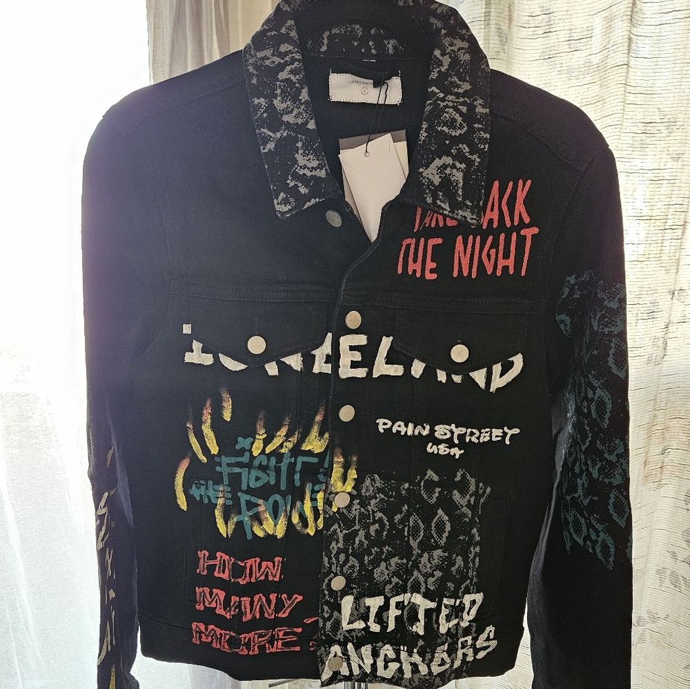 Lifted Anchors Painted Denim Jacket NWTs